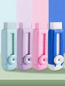 3pcs/1pc Retractable Erasers, Super Clean Smudge-Free Non-Crumbling Erasers, Student Correction Stationery Erasers, Back To School Essential, Reward Small Gifts