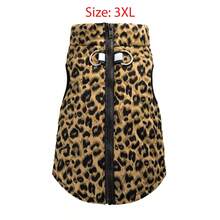 1pc Khaki Leopard Print & Spotted Gourd Pattern Cotton Dog Coat With Back Zipper, Washable Pet Jacket Suitable For Large, Medium And Small Dogs, For Indoor Or Outdoor Wear