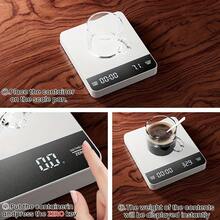 3kg/0.1g Electronic Coffee Scale With Timer Function, Auto Timing, Tare & Unit Conversion, Backlit LCD Display, Non-Slip Pad For Manual Brewing, Battery Powered (Batteries Not Included) - Multicolor - View 3