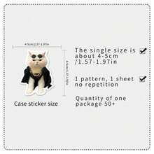 100 Cute Kitten Cartoon  Creative Gooka Hand Ledger Decorative Water Cup Phone Case Stickers, Halloween, Back To School Label Processing Stickers