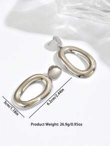 1 Paar minimalistische ovale Ohrringe, glatte Linien mit natürlicher goldener Textur, luxuriöses hochwertig Design, das einen insgesamt modischen und eleganten Look verleiht