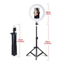 TOKQI 10-Inch Professional LED Ring Light Kit - Includes 55cm Adjustable Stand And Multifunctional Clip | USB Powered, Smart Fill Light, 3 Color Temperatures Adjustable, Suitable For Live Streaming/Makeup/Video Conferencing/Photography | Includes Phone Holder, Recommended Christmas Gift - Black - View 9
