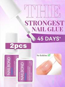 3pcs/2pcs Extra Strong Brush-On Nail Glue For Acrylic Nails, Nail Tips & Press-On Nails (8ml) With File For Glue-On Fake Nails, Fix Broken Nail Repair. Acrylic Nail Glue Nail Bond Nail Glue Gel - 10g - 查看 3