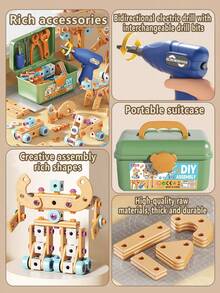 Boys' DIY Assembly Engineering Toy Set, Including 124/126 Pieces Of Electric Screwdrivers, Screws, Boards, Wheels And Tools, Perfect For Children Aged 3-8. STEM Learning Toys