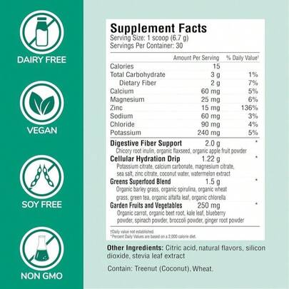 COUNTRY FARMS Refreshers, Super Greens And Electrolytes, Essential Minerals And Superfoods, Hydration Support, Promotes Natural Energy, With Fiber, Tropical Mango, 30 Servings