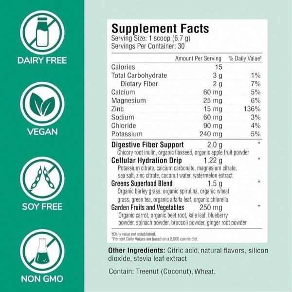COUNTRY FARMS Refreshers, Super Greens And Electrolytes, Essential Minerals And Superfoods, Hydration Support, Promotes Natural Energy, With Fiber, Tropical Mango, 30 Servings