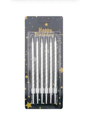 Velas Para Pastel Efecto Metalizado, Set De 8 Piezas, 5 Paq