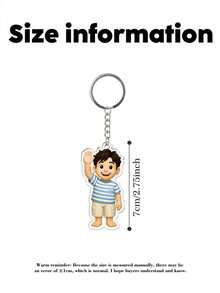 1pc Customized Cartoon Photo Keychain, Acrylic Photo Keychain, Personalized Photo Gift, Unique Gift For Boyfriend/Girlfriend, Husband/Wife, Dad/Mom, Valentine's Day, Birthday, Baby Anniversary, Father's Day, Mother's Day, Couple Gift, Personalized Keychain | Anniversary Gift | Gift For Him | Gift For Her | Christmas Gift | Customized Logo Keychain