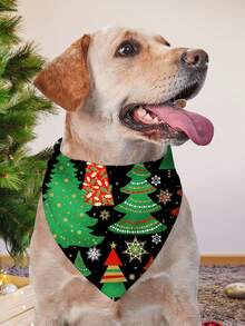 Reversible Christmas Pet Bandana With Santa Claus, Snowman And Reindeer Pattern,Halloween Devil Pumpkin Pattern Pet Kerchiefs,Adjustable Xmas Theme Pattern Printing Dog Triangle Bibs Scarfs,Suitable For Small To Medium Dogs And Cats - Soft Polyester, Machine Washable, Random Style