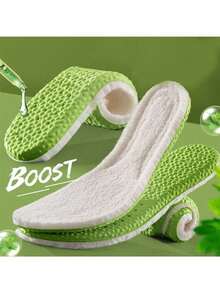 1 Pair Of Winter Antibacterial And Deodorant Memory Foam Insoles For Women And Men Breathable Sports Shoe Insoles