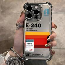 Funda de Teléfono con Patrón de Letras en Color Cálido Gradiente de Moda Adecuada para 16, 15, 14, 13, 12, 11 Pro, X, XR, XS, 8, Plus - Funda Transparente Suave a Prueba de Golpes - Colores mixtos - Ver 1