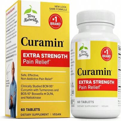 Terry Naturally Curamin Extra Strength - Curcumin &Amp; Boswellia Supplement For Healthy Circulation Support - Turmeric Supplement To Support Joints, Muscle Health &Amp; Endorphin Production - 120 Tablets