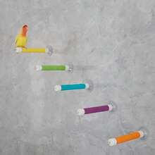 7-Color Bird Bath Perch With Suction Cup Base, Parrot Shower Perch, Window And Shower Adhesive Installation, Easy To Clean, Sturdy Installation, Comes With 1 Replacement Strap, Suitable For Smooth Surfaces - Multicolor - View 2