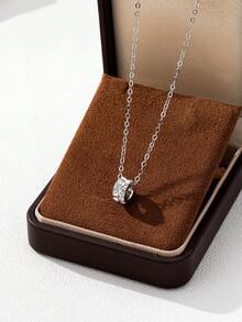 1 件优雅百搭银链吊坠项链，女士派对/节日珠宝礼物