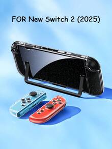 适用于新款Switch 2主机（2025）的保护壳，兼容Switch 2透明/磨砂保护壳，游戏配件，兼容Switch NS/OLED/Lite主机保护壳，可连同保护壳一起插入底座，左右手柄外壳可拆卸，Switch玩家的最佳礼物 - 彩色 - 查看 4