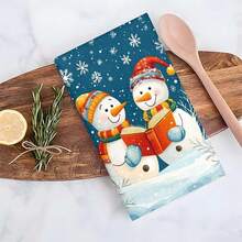 1 set/2 buc/100 buc lavete de vase cu model de om de zăpadă pentru citit de Crăciun, potrivite pentru sufragerii, bucătării, băi, decorațiuni zilnice, decorațiuni zilnice pentru petreceri în familie, decorațiuni interioare și articole de uz casnic viu colorate. Poate fi oferit cadou.