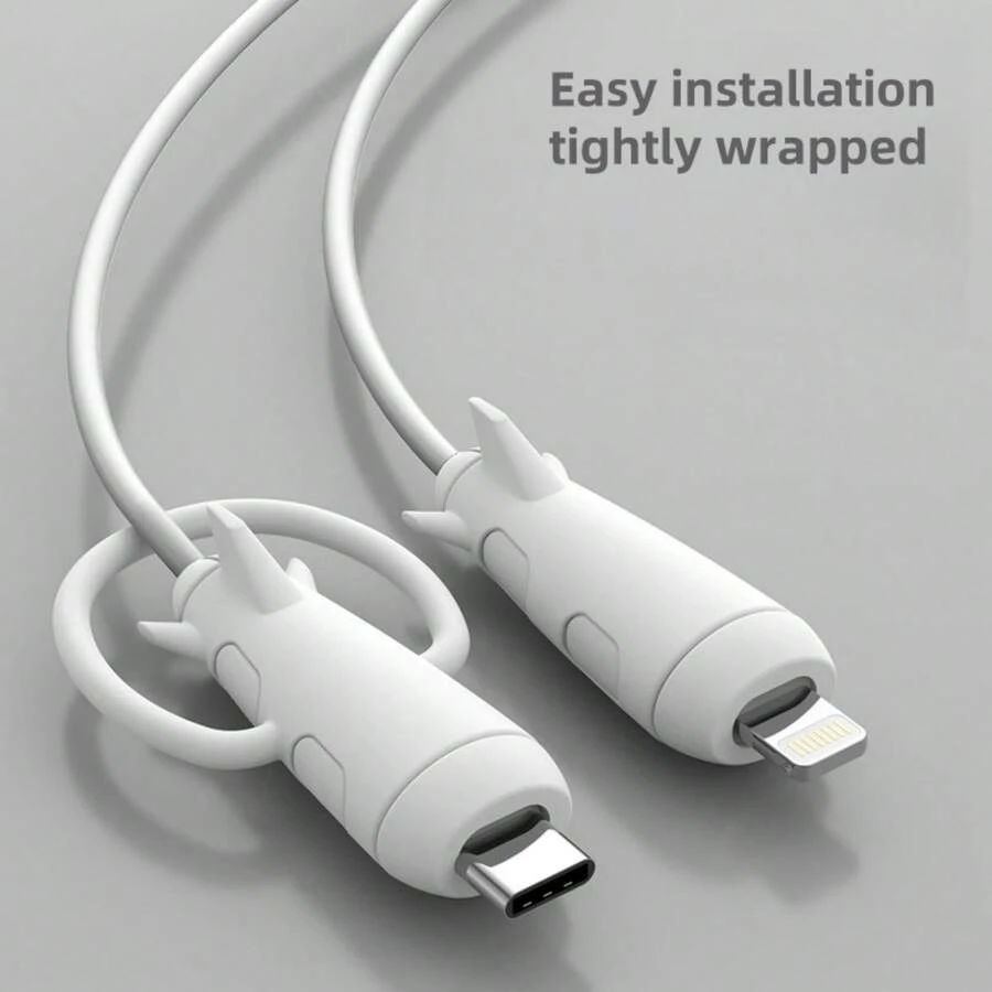 2-In-1 Silicone Cable Protector & Organizer, Prevents Charging Cable Breakage, Compatible With Apple Devices