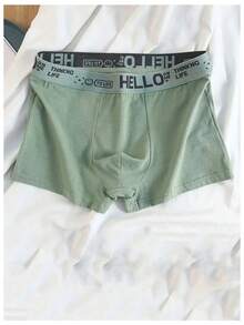 5 Pieces Men's Soft Stretch Underwear With 'HELLO' Waistband - Breathable Polyester Blend, Medium Elasticity Comfortable, Machine Washable, Multi-Color Casual Sports Underwear, Daily Comfortable, Fashionable Underwear, Comfortable Fit,A Best Gift For Him