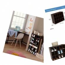 15-Unit Stackable Wood Shelf Storage Organizer For Adult Closets, Espresso Finish