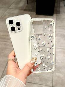 Ins Style 高品质多巴胺色彩系列 极简小碎花白色纯色边框手机壳 适用于 15/16 Pro Max 创意苹果11/12/13/14 Pro防摔手机壳 - 彩色 - 查看 4