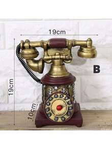 1 chiếc điện thoại trang trí phong cách cổ điển, phụ kiện trang trí nhà cửa - Nhiều màu - Xem 11