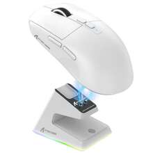 ATTACK SHARK X6 Superlight Wireless Gaming Mouse With Magnetic RGB Charging Dock, 49g Ultralight Mice PixArt PAW3395 Sensor, 26000DPI, Tri-Mode 2.4G/USB-C Wired/Bluebud Mouse, Mouse Grip Tape