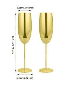 2 件优雅金属香槟杯 - 采用不锈钢材质，玫瑰金高端纹理酒杯，防摔且易于清洁，适合婚礼、派对和庆祝活动 - 圣诞节和万圣节节日礼物 - 彩色 - 查看 8