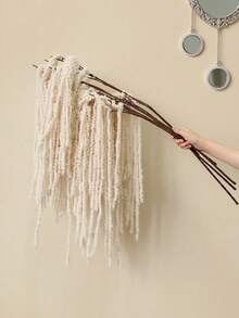 MEHELANY 6/1 pieza Colgante de flor de glicinia artificial de color blanco lechoso, colgante de planta de lágrima de amante, colgante de amaranto de seda artificial, flor de boda burdeos, ramo de boda estilo cascada, adecuado para decoración de fondo de boda, decoración de hotel, arreglo floral DIY, relleno de jarrón, decoración de pared, Día de la Madre, cumpleaños, fiesta, regalo (flor artificial de material de hilo) - blanco lechoso - Ver 2