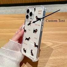 Funda de teléfono personalizada transparente con diseño de perro a prueba de golpes de cuatro esquinas para Apple 16/16Pro/16 Plus, regalo unisex para el Día de la Madre y el Día del Padre para esposa, esposo, novia, novio - Colores mixtos - Ver 4