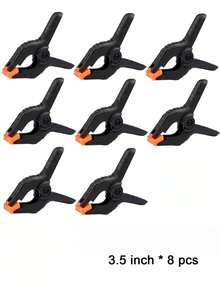 8入組3.5英寸塑料小彈簧夾塑料夾子,用於背景架、攝影、辦公室園藝diy、粘貼、夾緊等用途 - 黑色 - 查看 10