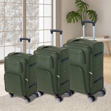 The Perfect Partner For Travel! Oxford Cloth 3 - Piece Set Of 20/24/28 - Inch Luggage, Scratch - Resistant, Beautiful And Fashionable. The Luggage With Rotating Wheels Rolls Lightweight, And The Suitcase Perfectly Integrates The Functions Of Suitcase And Carry - On Luggage. - xanh quân đội - Xem 11