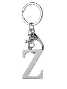 1pc Elegant Silver Letter Keychain, A-Z Alphabet Pendant, Fashionable Alloy Key Chain, Can Be Hung On Bags Or Car Keys, Perfect Accessory For Daily Use, Also A Great Gift For Couples, Friends And Family - Multicolor - View 13