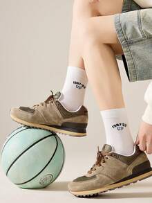 10/5/1 Pair Men Anti-Odor Moisture Wicking Simple Versatile Running Sports Socks, Autumn/Winter Long Tube Couple Socks, Black & White Casual Socks, Comfortable Soft Classic Socks For Students