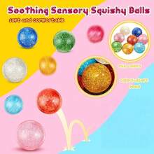 1/5/10/15/20/30/40/50/60/80/100个装儿童弹力球,彩色橡胶球,小型减压玩具,适合装入礼品袋、课堂奖励、派对用品、复活节彩蛋填充物、宝箱奖品 - 透明閃粉 - 查看 6