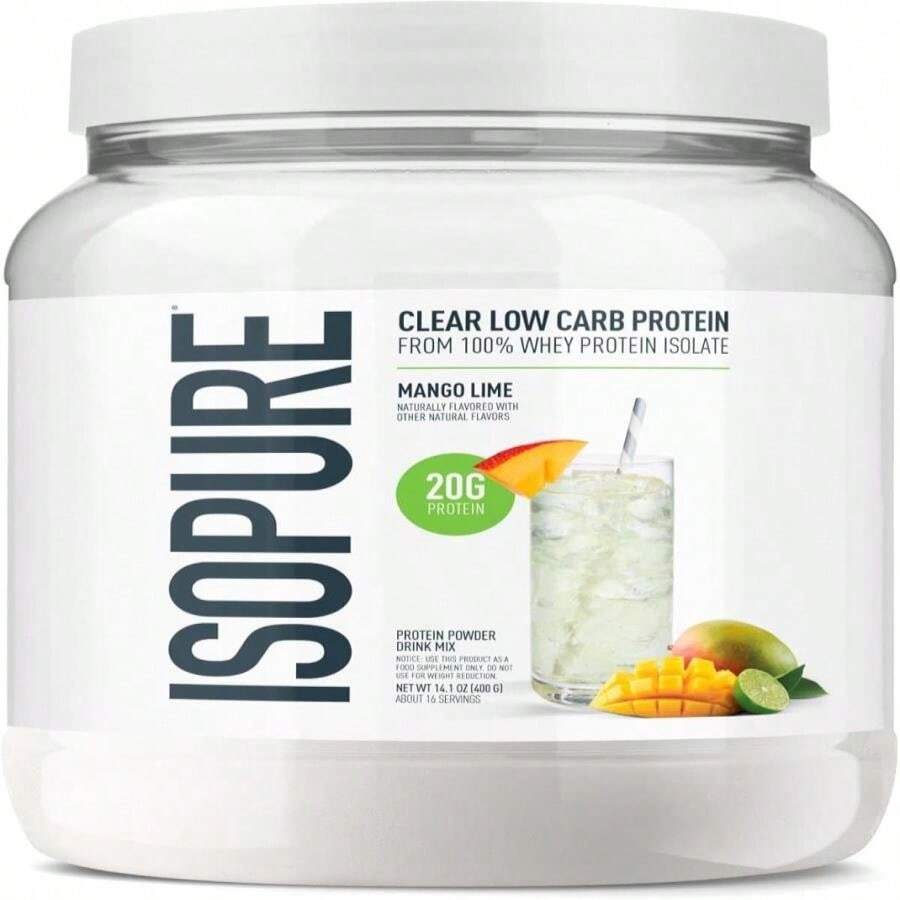 Isopure Clear Whey Isolate Protein Powder, Lactose Free, Gluten Free, Naturally Flavored, Mixed Berry, 20g Protein Per Serving, 141 Oz, 16 Servings (Packaging May Vary) - Flavor Name B - View 1