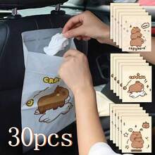 30/60个通用汽车垃圾袋，加厚，后粘，干净，携带方便，由其他塑料制成，适用于汽车，家庭，桌面使用 - 水豚 - 查看 2