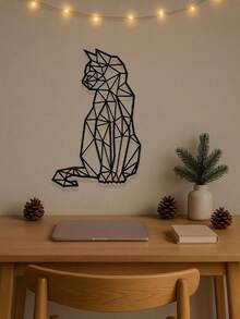 "Boho Chic Wrought Iron Cat Wall Art - Modern Geometric Metal Cat Decor For Wall | Handcrafted 3D Wall Hanging Sculpture For Home & Office Decor | Aesthetic Room Decor For Cat Lovers | Unique Gift Idea For Women & Men | Minimalist Animal Wall Art |  Apartment & Dorm Room Decor | Laser Cut Metal Art For Living Room, Bedroom, Bathroom | Cute Kitty Decor For Halloween & Housewarming | Stylish Wall Décor For Kitchen, Hallway | Funny Cat Lover Gifts | Black Cat Decor For Witchy Aesthetic | Scandinavian Style Home Accents | Farmhouse Wall Hanging Decor | Gifts For Her | Pet Lover Birthday Present",Room Decor,Halloween Decor,Home Decor,Bathroom Decor,Bedroom Decor,Kitchen Decor,Wall Decor,House Decor, Room Decoration Stuff,Living Room Decor - 彩色 - 查看 4