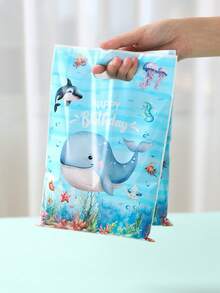 10/25/50 Stücke Meerestier Geschenktüte, Geschenkverpackungstüte, Unter-dem-Meer Party Gastgeschenktüte mit Wal, Qualle, Delfin Design, Tragetasche, Baby Dusche Kleine Geschenktüte, Geschenkverpackungstüte, 1. Geburtstag Party Deko, Gender Reveal Party Zubehör, Baby Jungen & Mädchen Party Deko, Baby Dusche Party Zubehör, Erste Geburtstag Party Deko