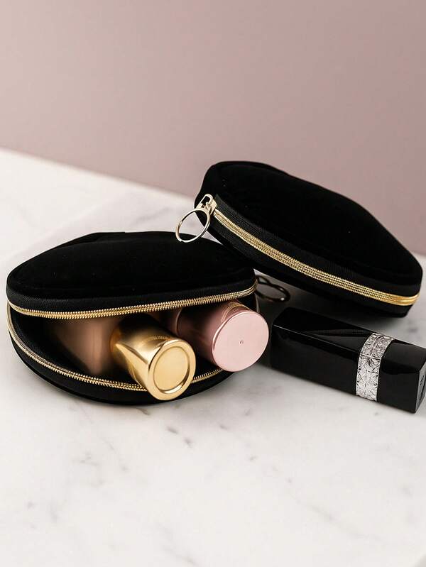 Minimalistischer Aufbewahrungsbeutel für Frauen - rundes/quadratisches einfarbiges Design Organizer Tasche - vielseitige Nutzungstasche für Reisen, Kosmetik, Toilettenartikel, Haushaltsorganisation, Büromaterial, tägliche Grundbedürfnisse & Körperpflege, Reiseaccessoires, Kulturtasche, Kosmetiktasche, Arbeitstasche