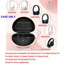 ALKOO Travel Hard Carrying Case Compatible WithBe/A/T/S/ Solo 4/ Studio Pro/ Solo3/ Studio3/ Solo2/ Solo Pro Bluetooth On-Ear Headphones (Box Only) - Champagne - View 2