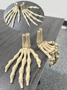 2 cái/cặp đồ trang trí bàn tay bộ xương, mô hình bàn tay Halloween có khớp chuyển động, đồ trang trí phong cách Gothic, đồ trang trí chậu cây Halloween, đồ trang trí sân vườn ngoài trời - Nhiều màu - Xem 2