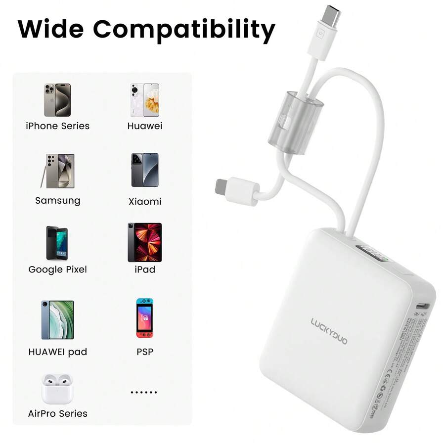 Batería externa para uso diario o de viaje - Blanco - Ver 1