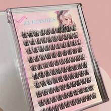 LIMEIKAI 100 件/包适合初学者的 5D 婴儿卷假睫毛，蓬松仿貂皮睫毛，自然凌乱睫毛，睫毛簇，睫毛簇，单根睫毛，睫毛，假睫毛 - C - 查看 12