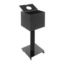 YIYIBYUS 35*35*35cm Suggestion Box With Lock And Key, Black Ballot Box, Floor Standing Donation Box With Wheels - Black - View 7