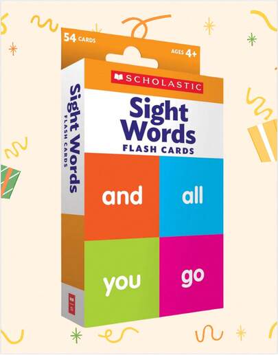Vocabulary Learning Card, Sight Word Cards, Scholastic Flash Cards: Sight Words, Double-Sided Design, An Essential Tool In Building Reading Fluency, Cards Suitable For Children To Learn English Vocabulary, Baby Books (Includes 54 Cards)