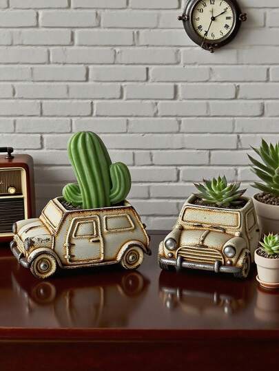 1pc Silicone Cartoon Vehicle Mold (Car/Bus/Vintage Camping Car) - For Cement Succulent Planters, Storage Boxes, Candle Cups/Holders & Concrete/Plaster/Clay Crafts, Reusable & Asymmetrical Shape, Ideal Christmas/Birthday Gift