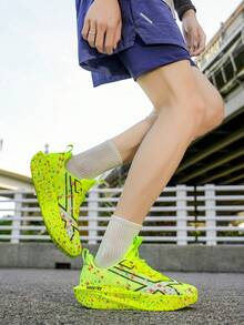 Men's Running Shoes, Lightweight Breathable Non-Slip Sports Shoes Suitable For Running, Jogging, Tennis And Gym - Casual Slip-On Shoes, Fabric Upper And EVA Sole, Suitable For All Seasons - Fluorescent Green - View 11