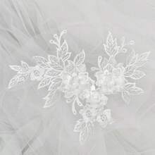 1pc Colorful 3D Embroidered Applique, Suitable For: Wedding Dress, Formal Wear, Veil, Headpiece, Performance Costume, Curtain Decor, DIY Jewelry And Garment Embroidery Accessory