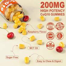 LILICARE Sugar-Free CoQ10 200mg Gummies - Coenzyme Q10 W_Taurine, Vitamin E, C, B6, B12, Zinc - High Absorption CoQ10 Supplement For Antioxidant, Cellular Energy &Amp; Hear-T Health, Vegan 120 C - White - View 7