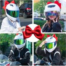Motorcycle Helmets Bowknot Decoration Adhesive Large Bowknot Ornament Motorbike Helmets Decor Fashion Helmets Patches - 酒紅色 - 查看 2